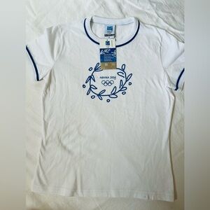 NWT 2004‎ Summer Olympics Women’s Athens Greece Baby Doll Ringer Tee Size Small